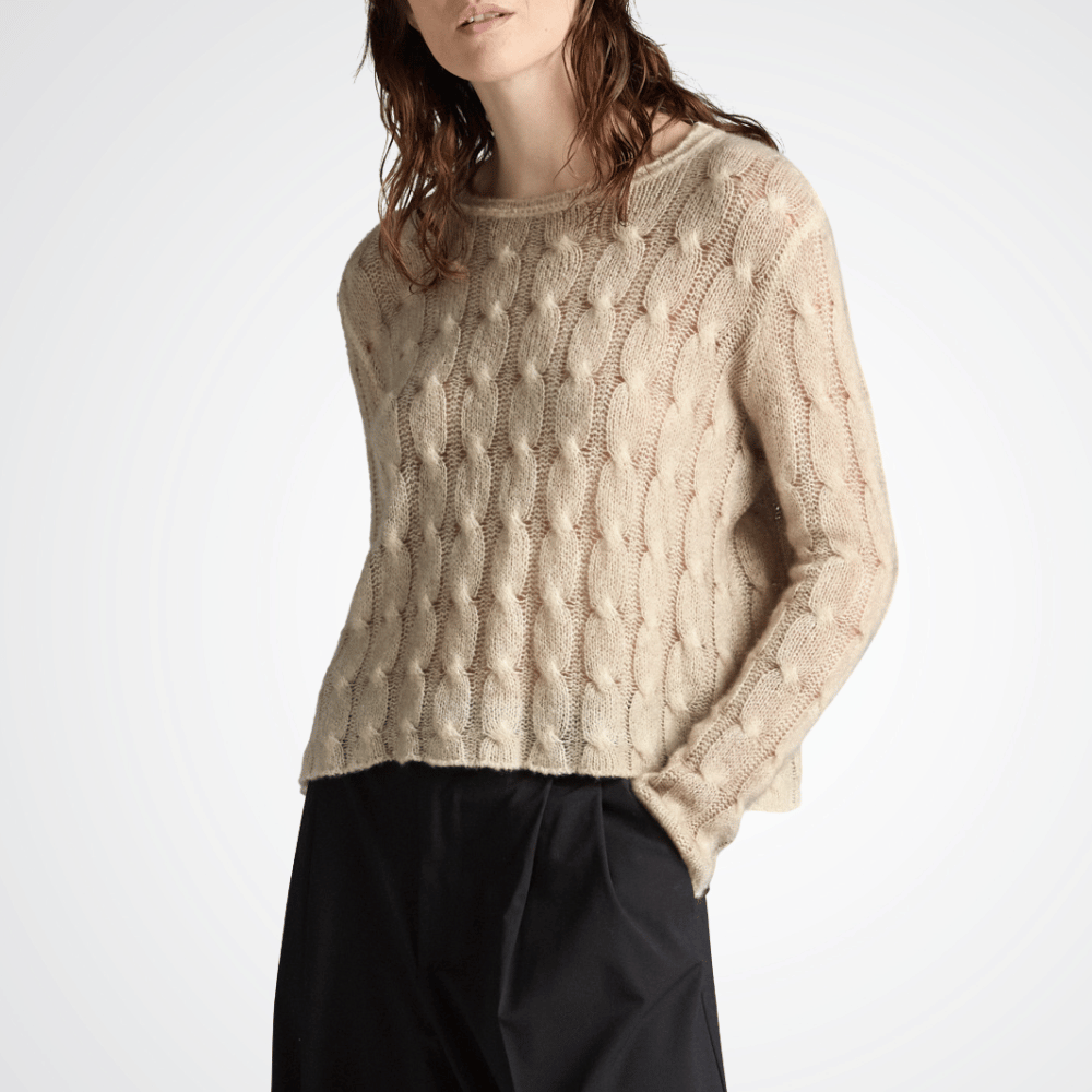 Avant Toi Hand-Painted Braided Cashmere Silk Sweater in Taupe – International Designer Fashion Boutique Australia Riada Concept Woollahra