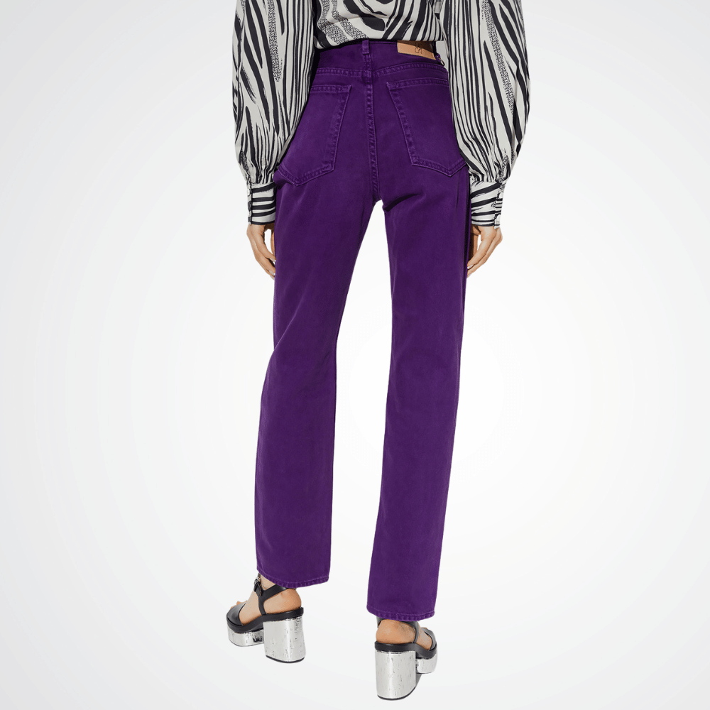 Ulla Johnson Agnes High Rise Straight Leg Jean in Purple Cassis Wash ULLA JOHNSON Designer fashion shop online and in store High End fashion boutique Sydney Australia Riada Concept
