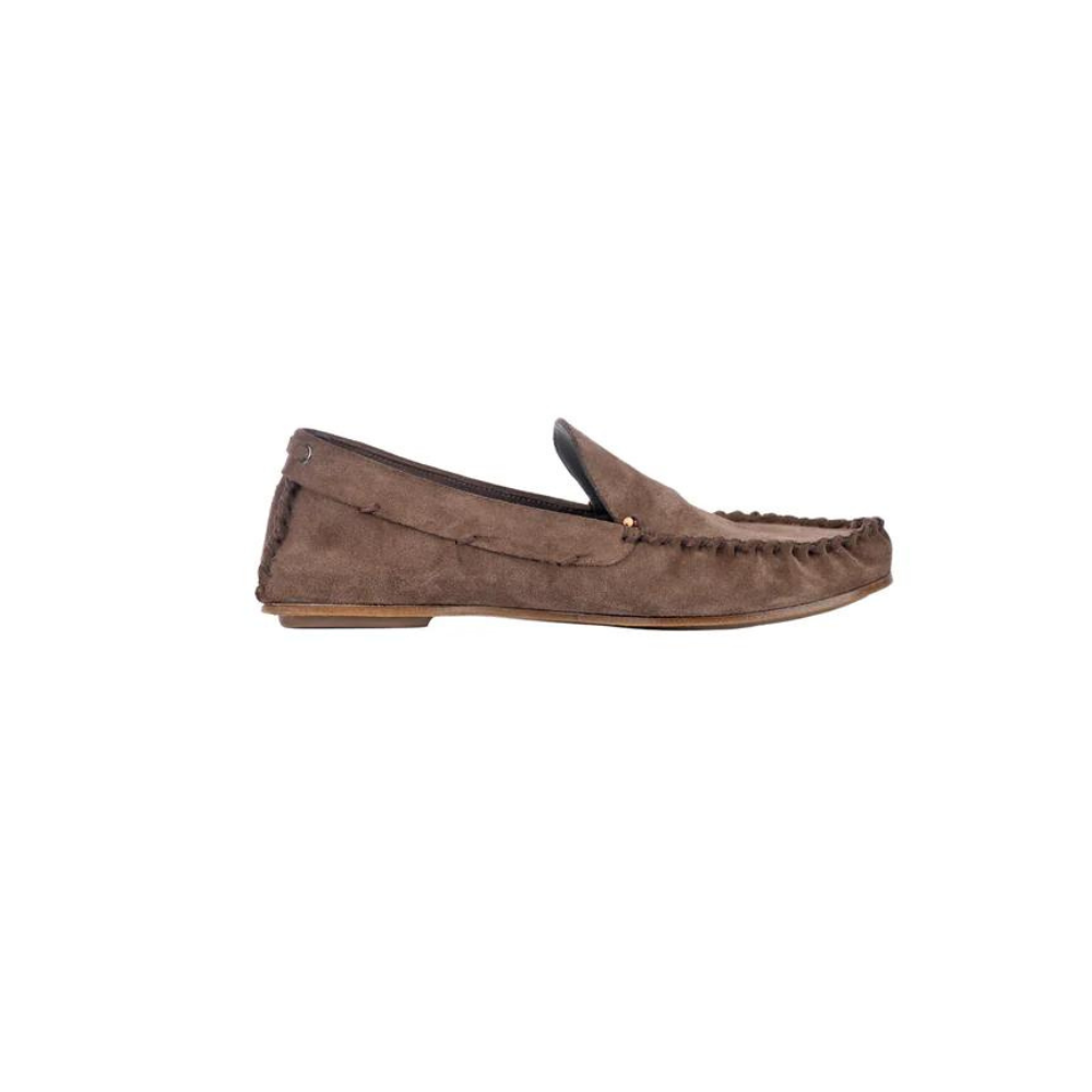 Henry Beguelin Men's Moccasin Camoscio Resinato in Praline