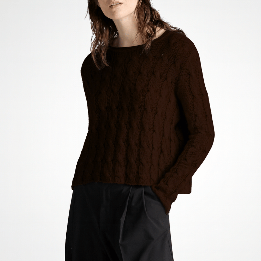 Avant Toi Hand-Painted Braided Cashmere Silk Sweater in N Moro Brown – International Designer Fashion Boutique Australia Riada Concept Woollahra