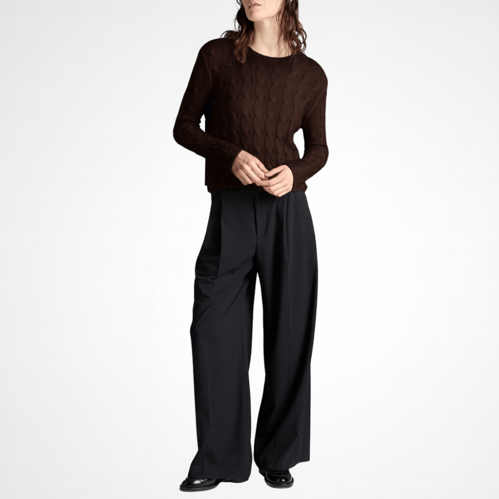 Avant Toi Hand-Painted Braided Cashmere Silk Sweater in N Moro Brown – International Designer Fashion Boutique Australia Riada Concept Woollahra