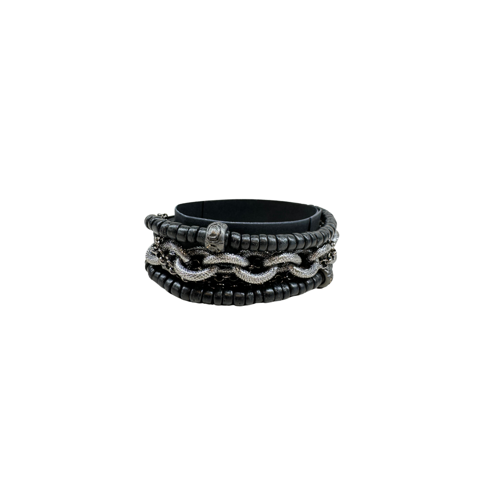Mombasa Perle Legno bracelet in nero