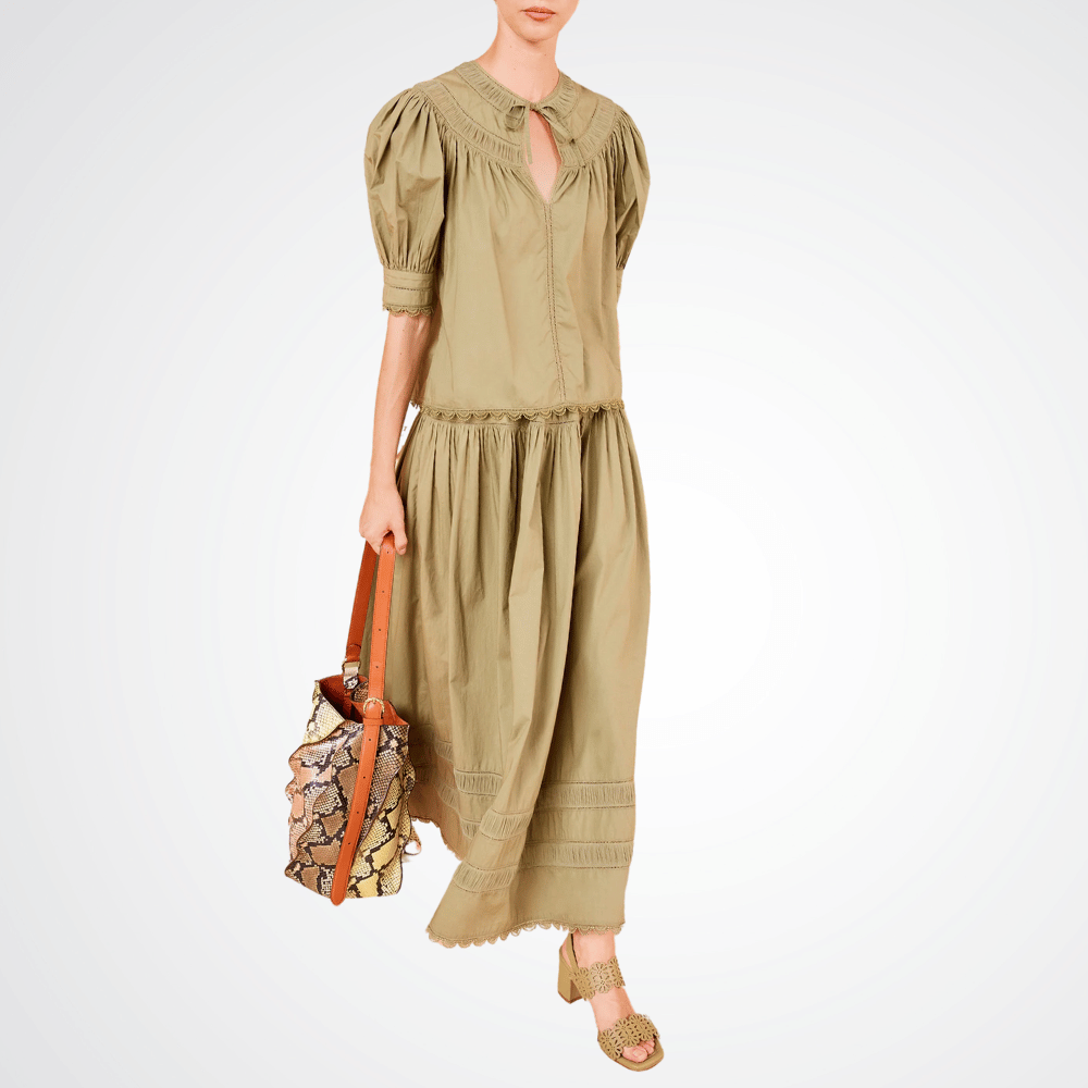 Ulla Johnson Dylan Short Sleeve Top in Lichen Green ULLA JOHNSON Designer fashion shop online and in store High End fashion boutique Sydney Australia Riada Concept