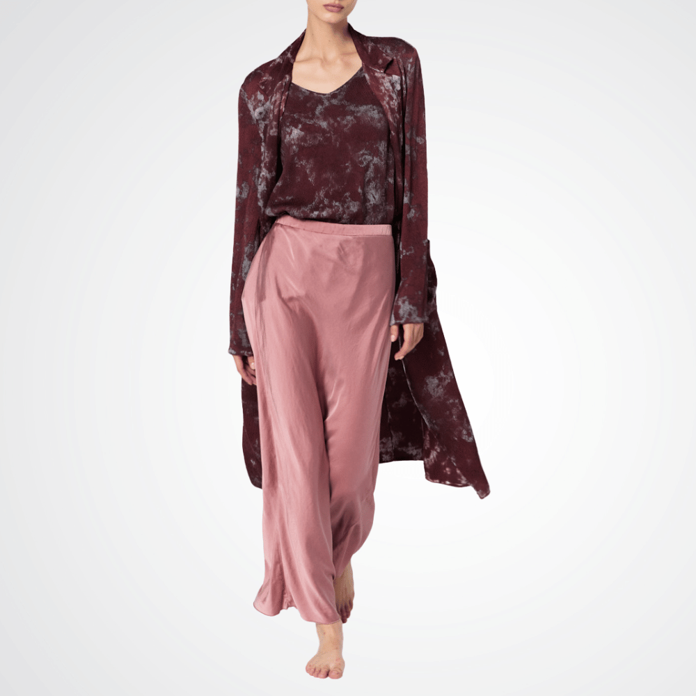 Avant Toi Frosted Effect Stretch Silk Long Skirt in Agata Pink Avant Toi Luxury knitwear stockist Australia Riada Concept online Sydney Designer fashion shop online and in store High End fashion boutique Sydney Australia Riada Concept
