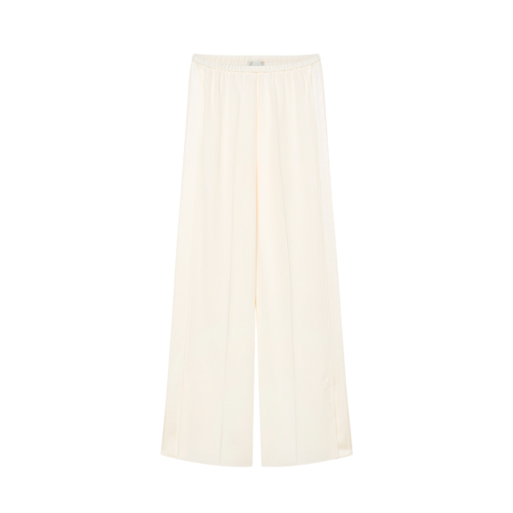 Forte Forte Satin Wide-Leg Palazzo Trousers in Cream FORTE FORTE Designer fashion shop online and in store High End fashion boutique Sydney Australia Riada Concept