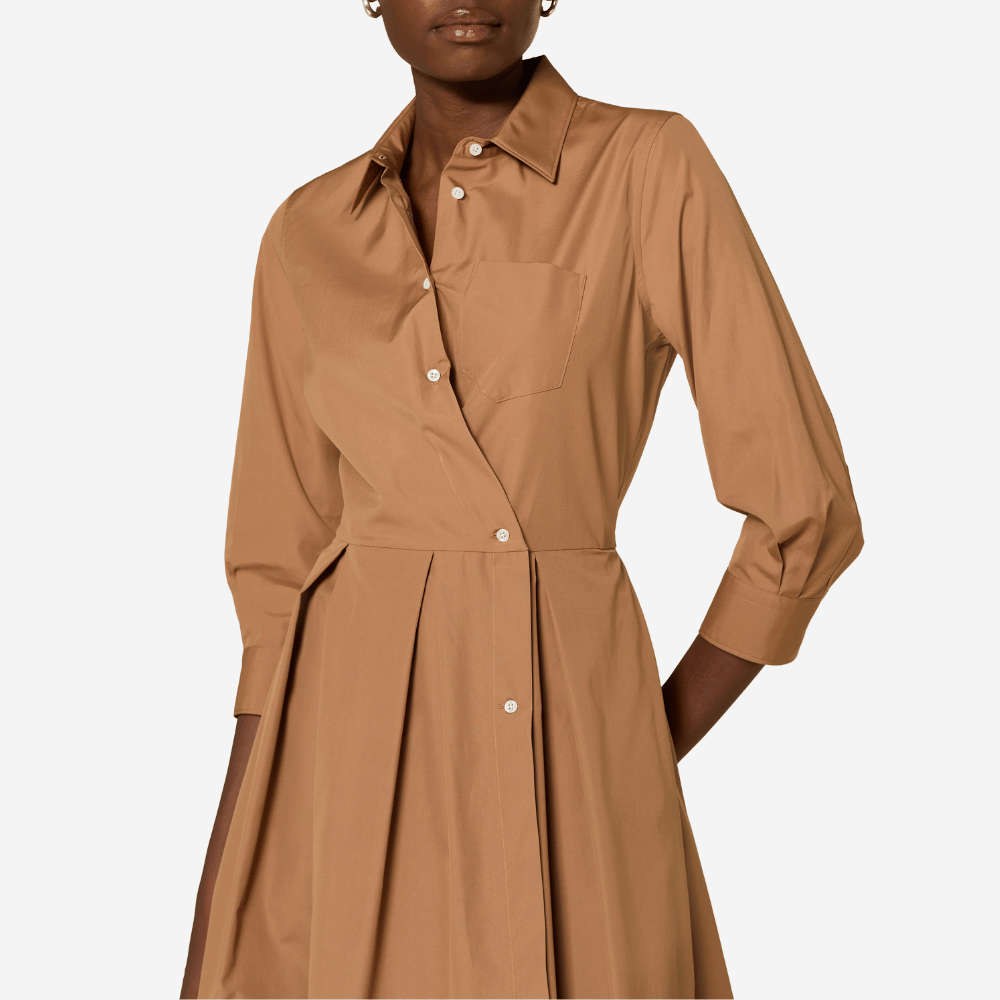 Sara Roka Elenat Dress in Caffe Latte and Red – International designer fashion boutique Australia Riada Concept Woollahra