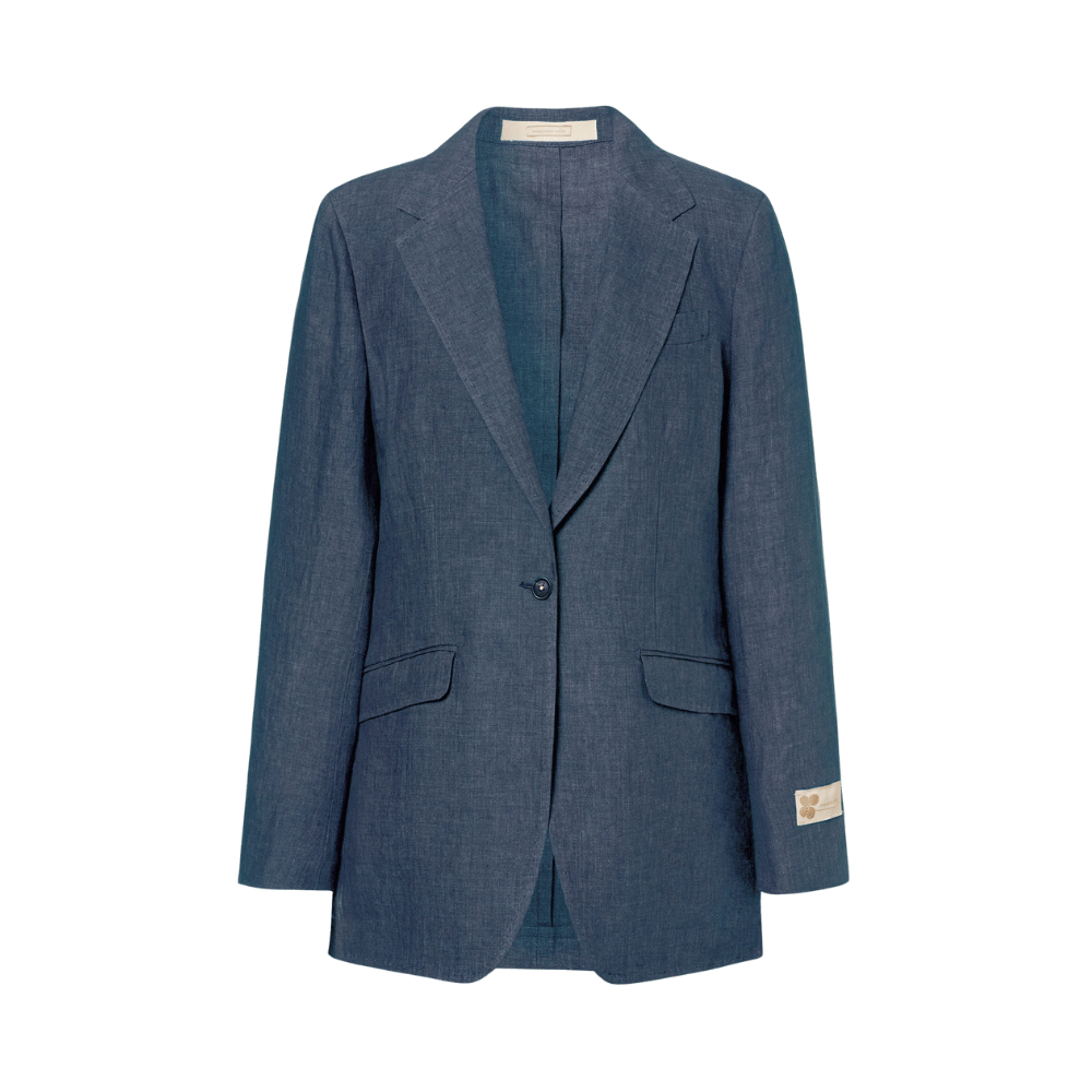 Massimo Alba Woman Aline Délavé Linen Single-Breasted Jacket in Dark Blue MASSIMO ALBA WOMENS Designer fashion shop online and in store High End fashion boutique Sydney Australia Riada Concept