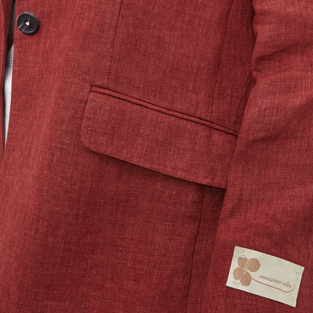 Massimo Alba Woman Aline Délavé Linen Single-Breasted Jacket in Burnt Red MASSIMO ALBA WOMENS Designer fashion shop online and in store High End fashion boutique Sydney Australia Riada Concept