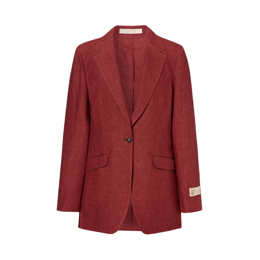 Massimo Alba Woman Aline Délavé Linen Single-Breasted Jacket in Burnt Red MASSIMO ALBA WOMENS Designer fashion shop online and in store High End fashion boutique Sydney Australia Riada Concept