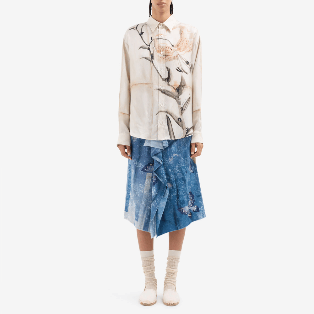 Pierre Louis Mascia ALOE Longsleeve Silk Shirt in BAMBÙ – International designer fashion boutique Australia Riada Concept Woollahra