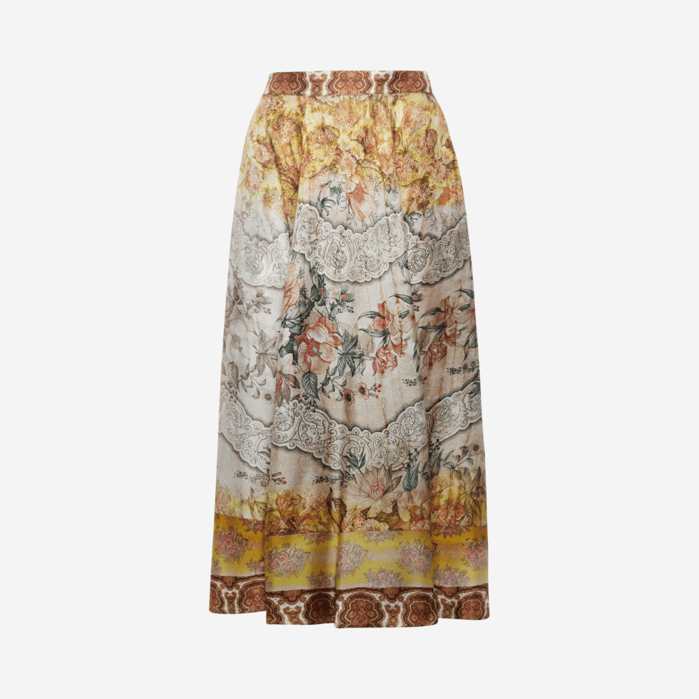 Pierre-Louis Mascia A-line Aloe Silk Skirt in Ochre Floral Tapestry Print PIERRE LOUIS MASCIA designer fashion online or in-store at Riada Concept, Sydney’s high-end fashion boutique in Australia.