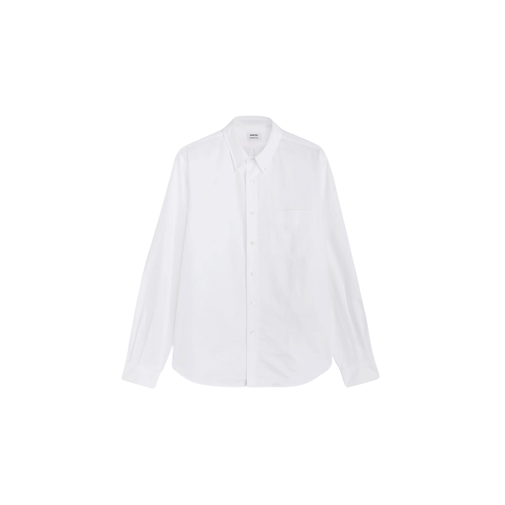 Aspesi Slim Fit Oxford Cotton Button-Down Shirt in White – International designer fashion boutique Australia Riada Concept Woollahra