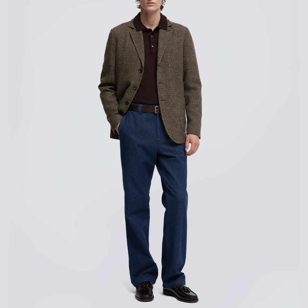 Aspesi Isaac Slim Fit Shetland Wool Plaid Blazer in Brown Check – International designer fashion boutique Australia Riada Concept Woollahra