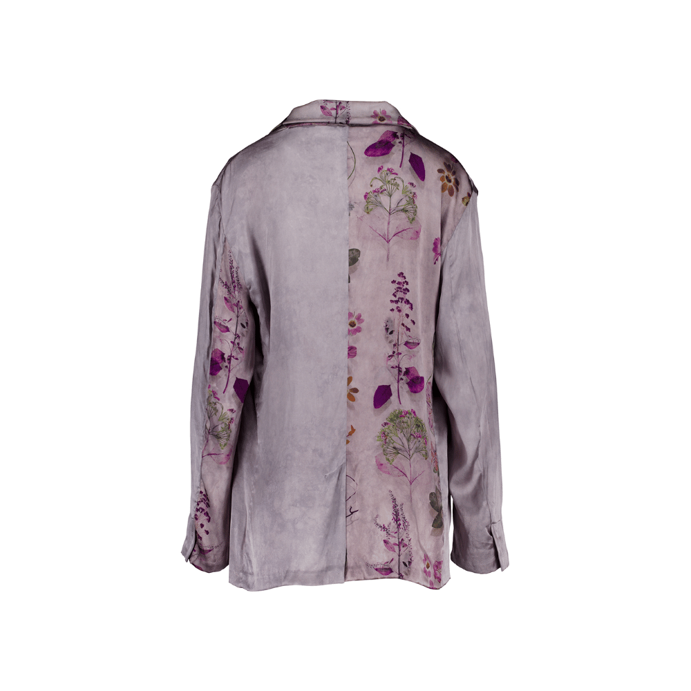 Avant Toi Hand-Painted Stretch Silk Patchwork Blazer in Ash – International designer fashion boutique Australia Riada Concept Woollahra