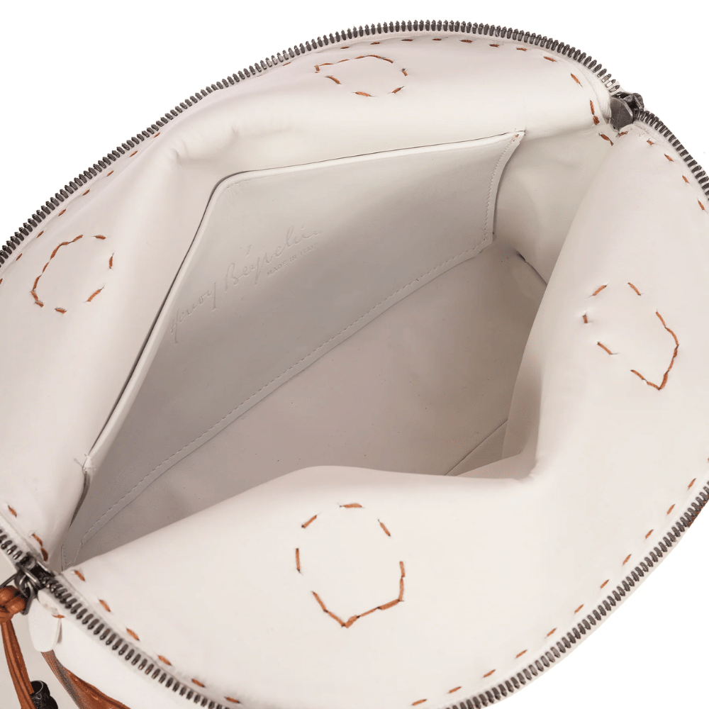 Henry Beguelin Medium Crossbody Angoli Leather Bag in Bianco HENRY BEGUELIN Designer fashion handbags shop online and in store High End fashion boutique Sydney Australia Riada Concept
