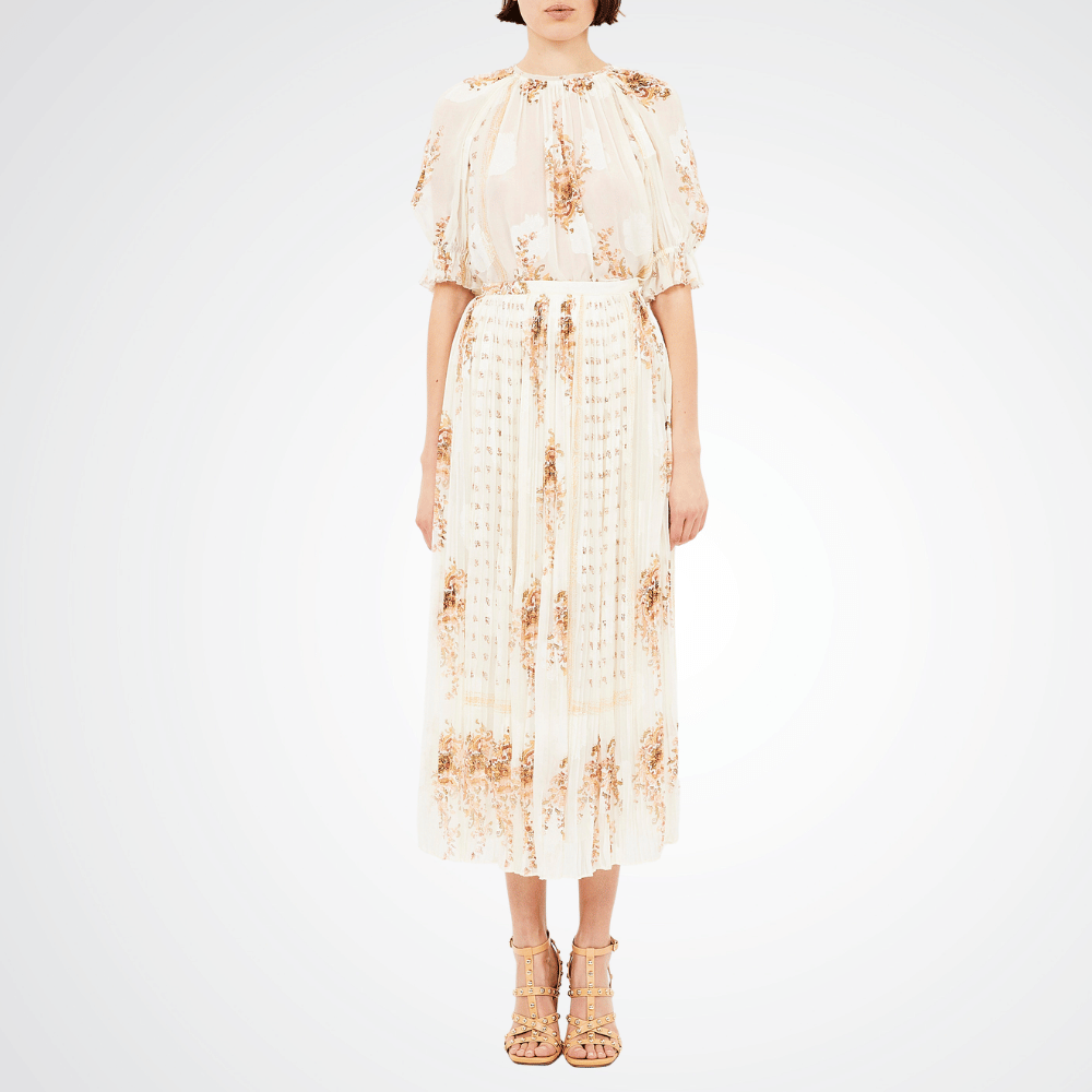 Ulla Johnson Brion Long Pleated Skirt in Alabaster ULLA JOHNSON Designer fashion shop online and in store High End fashion boutique Sydney Australia Riada Concept