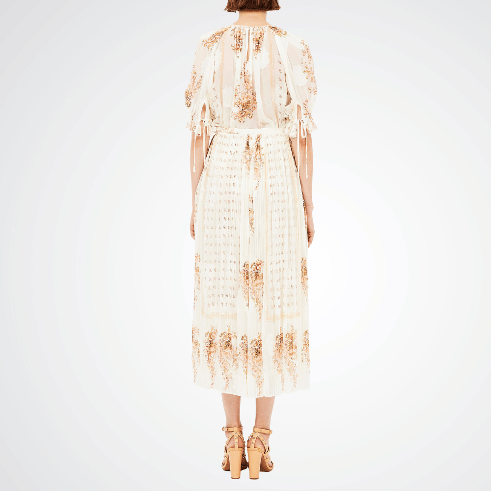 Ulla Johnson Brion Long Pleated Skirt in Alabaster ULLA JOHNSON Designer fashion shop online and in store High End fashion boutique Sydney Australia Riada Concept