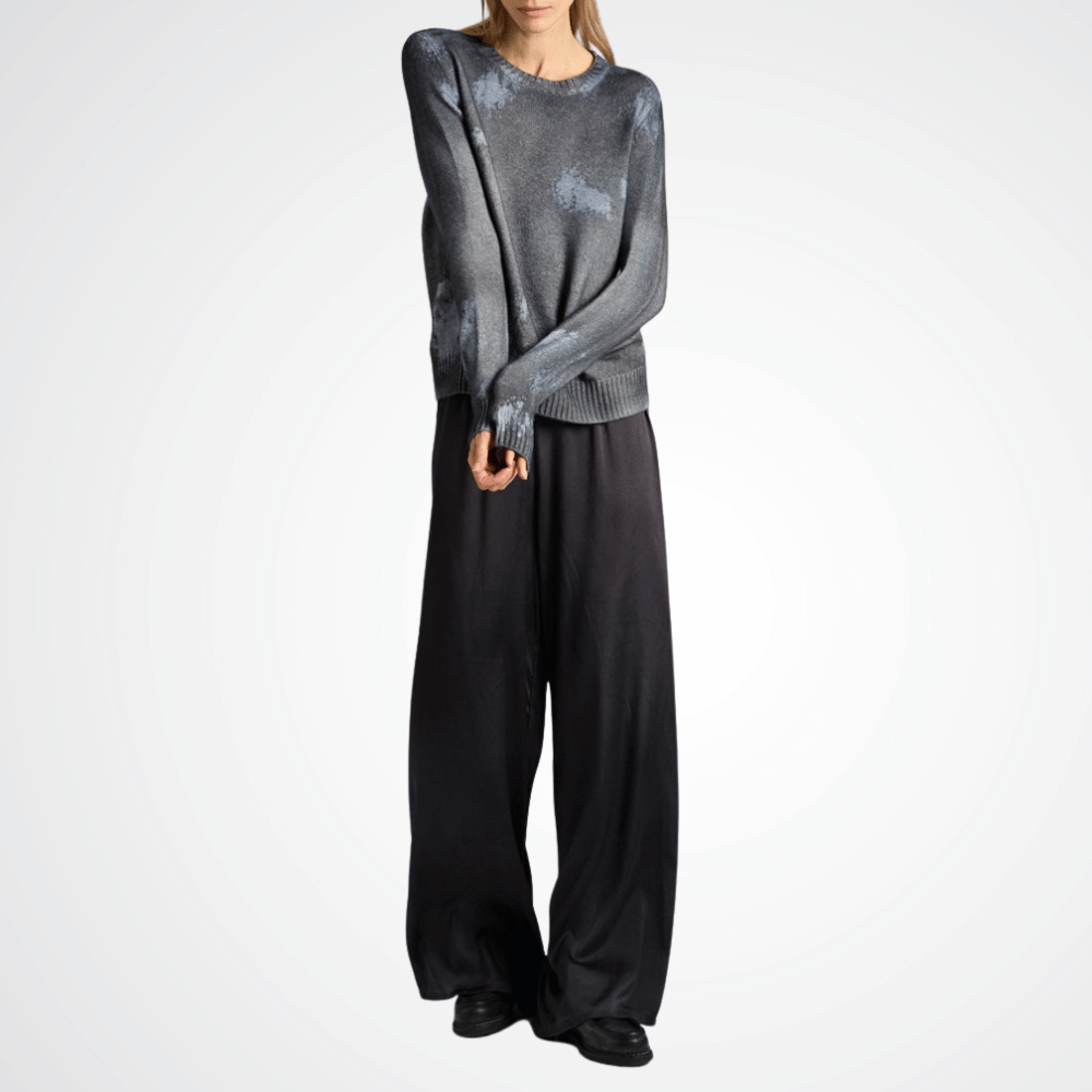 Avant Toi Cracked Effect Round Neck Pullover in Midnight Avant Toi Luxury knitwear stockist Australia Riada Concept online Sydney Designer fashion shop online and in store High End fashion boutique Sydney Australia Riada Concept