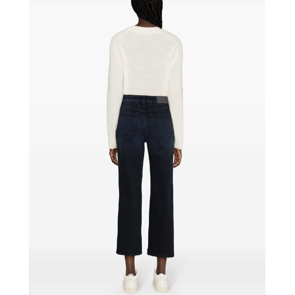 Milo Mid-Rise Slim Fit Jeans in Blue Black