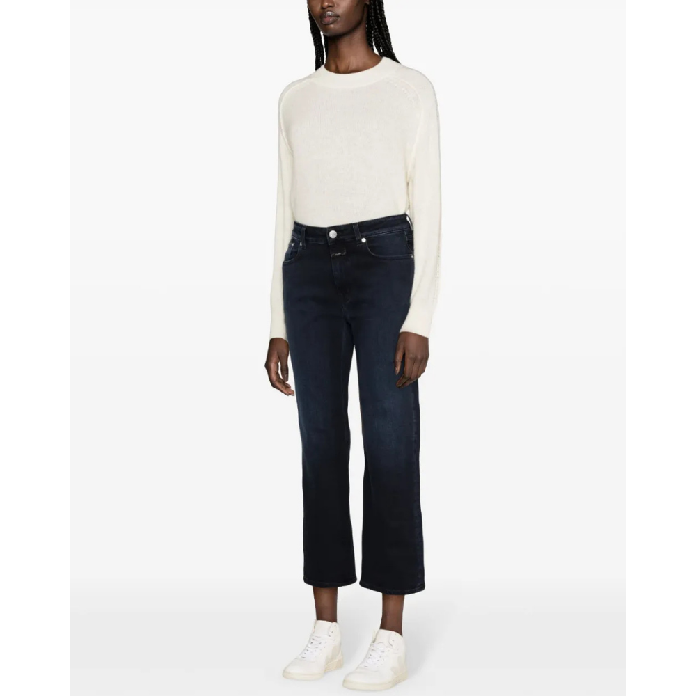 Milo Mid-Rise Slim Fit Jeans in Blue Black