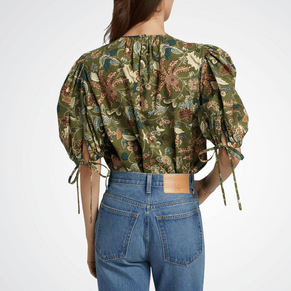 Ulla Johnson Coralie Short Sleeve Blouse in Lichen ULLA JOHNSON Designer fashion shop online and in store High End fashion boutique Sydney Australia Riada Concept