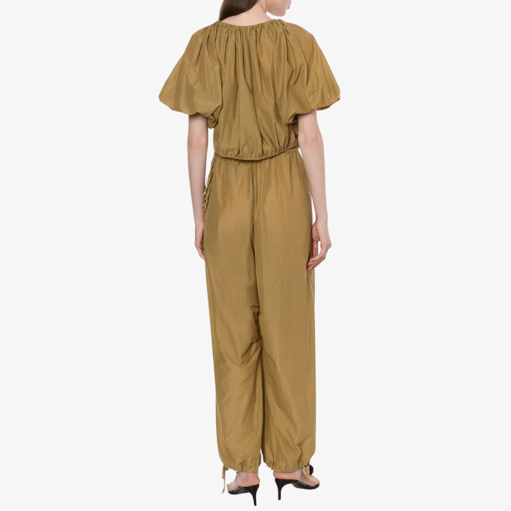 Philosophy Cropped Nylon Blouse in Beige