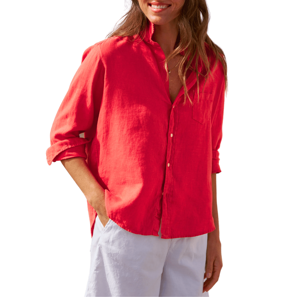 Frank & Eileen Eileen Relaxed Button-Up Shirt in Saffron Red Shop Frank & Eileen online in Australia at Riada Concept – official stockist of Frank & Eileen shirts, dresses, and linen pants. Discover timeless, premium women's fashion with fast shipping from Sydney.