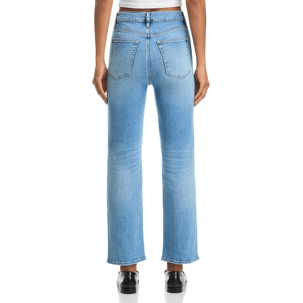 FRAME Le Sleek Straight High Rise Ankle Jeans in Medium Blue Wash FRAME DENIM Designer fashion shop online and in store High End fashion boutique Sydney Australia Riada Concept