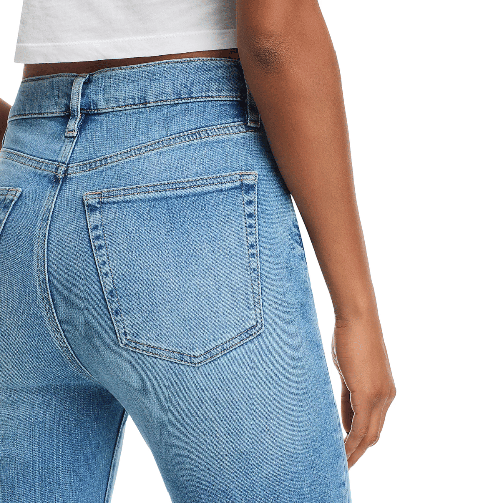 FRAME Le Sleek Straight High Rise Ankle Jeans in Medium Blue Wash FRAME DENIM Designer fashion shop online and in store High End fashion boutique Sydney Australia Riada Concept
