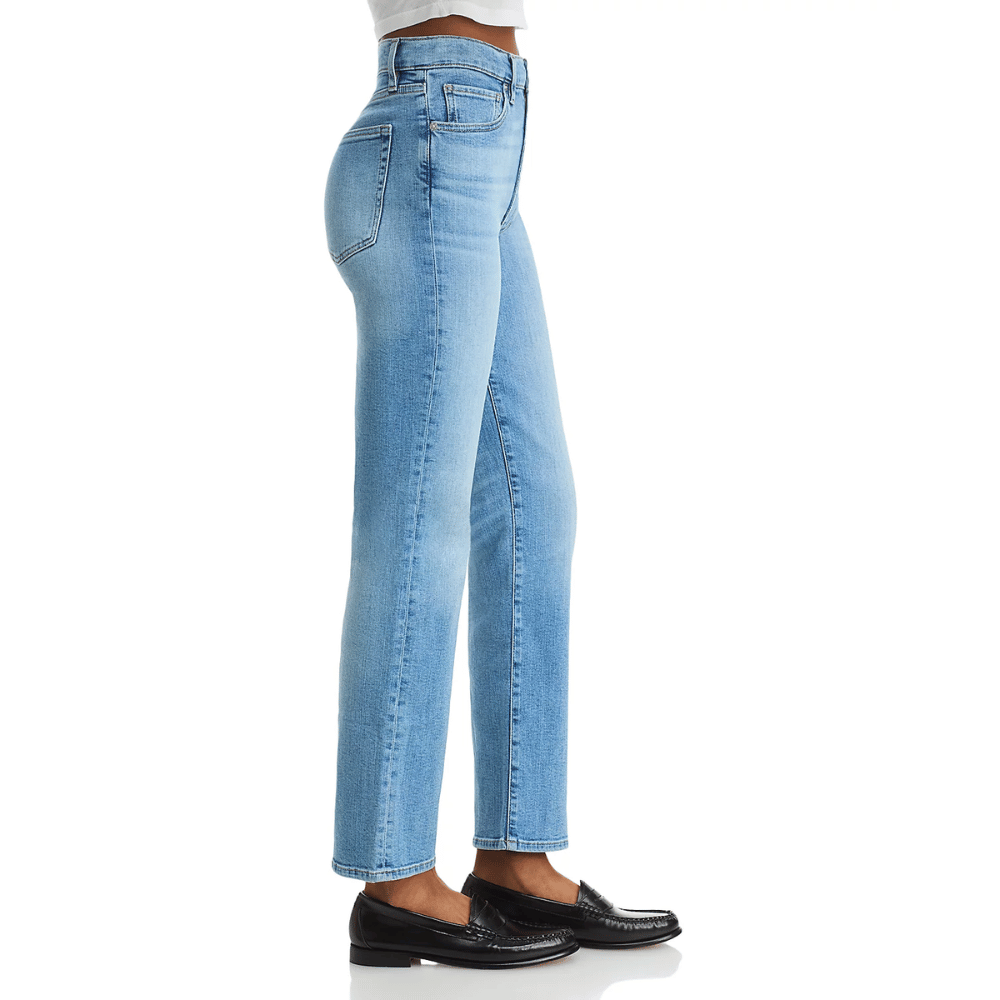 FRAME Le Sleek Straight High Rise Ankle Jeans in Medium Blue Wash FRAME DENIM Designer fashion shop online and in store High End fashion boutique Sydney Australia Riada Concept