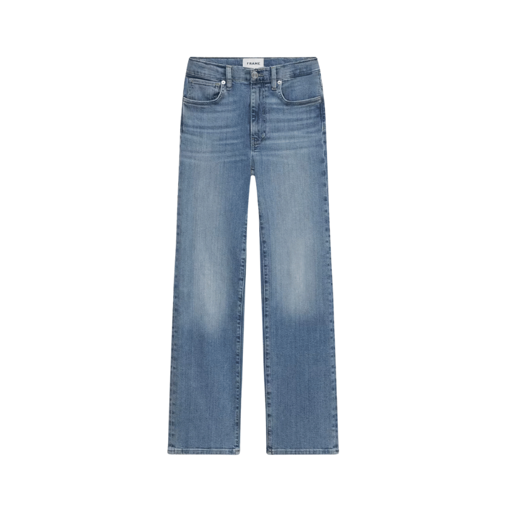 FRAME Le Sleek Straight High Rise Ankle Jeans in Medium Blue Wash FRAME DENIM Designer fashion shop online and in store High End fashion boutique Sydney Australia Riada Concept