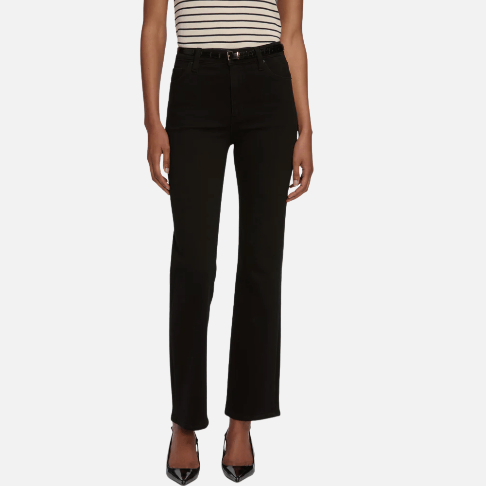 FRAME Le Sleek Straight High-Rise Jean in Black – International designer fashion boutique Australia Riada Concept Woollahra