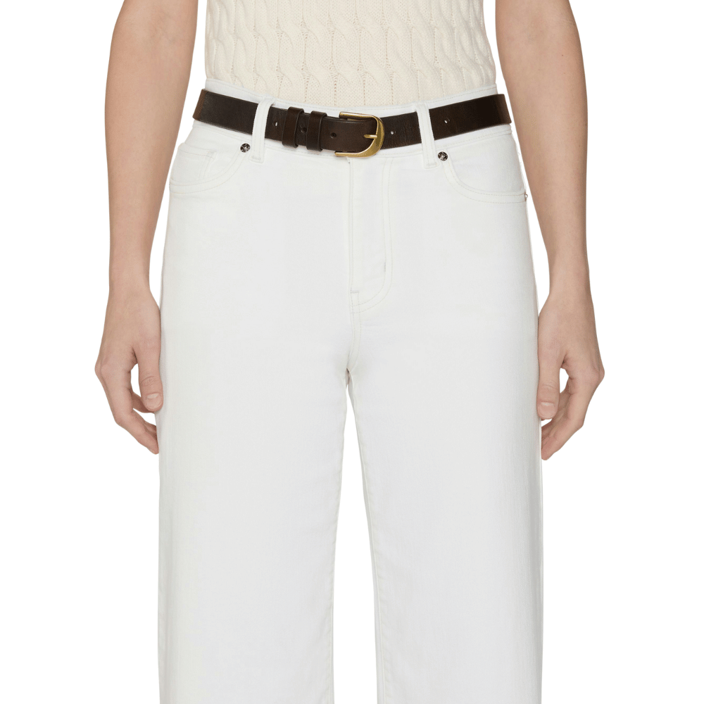 FRAME Le Slim Palazzo High Rise Wide Leg Jeans in White FRAME DENIM Designer fashion shop online and in store High End fashion boutique Sydney Australia Riada Concept