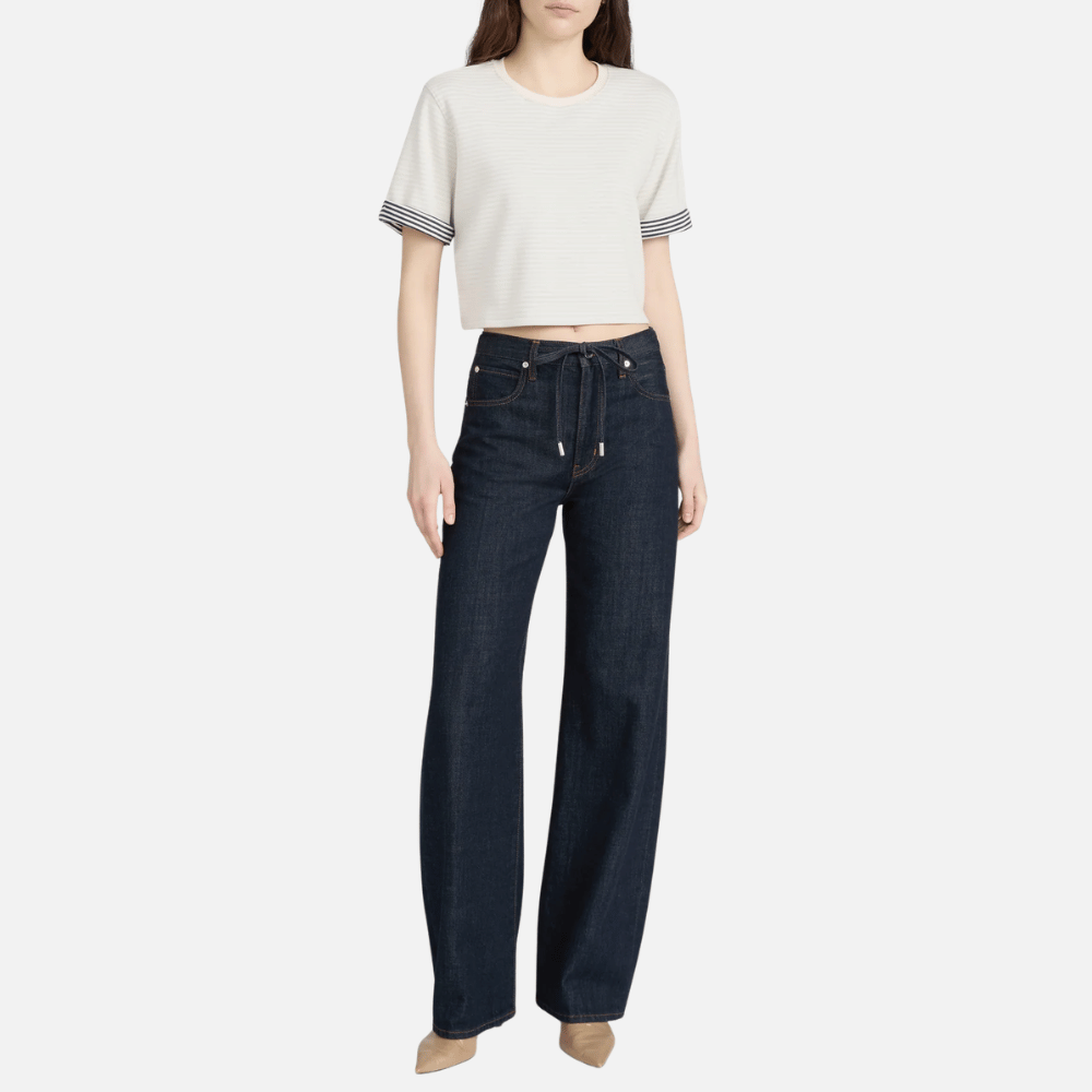 FRAME Off Duty Drawstring Bow Jeans in Rinse FRAME designer denim at Riada Concept luxury fashion boutique Woollahra Sydney Australia