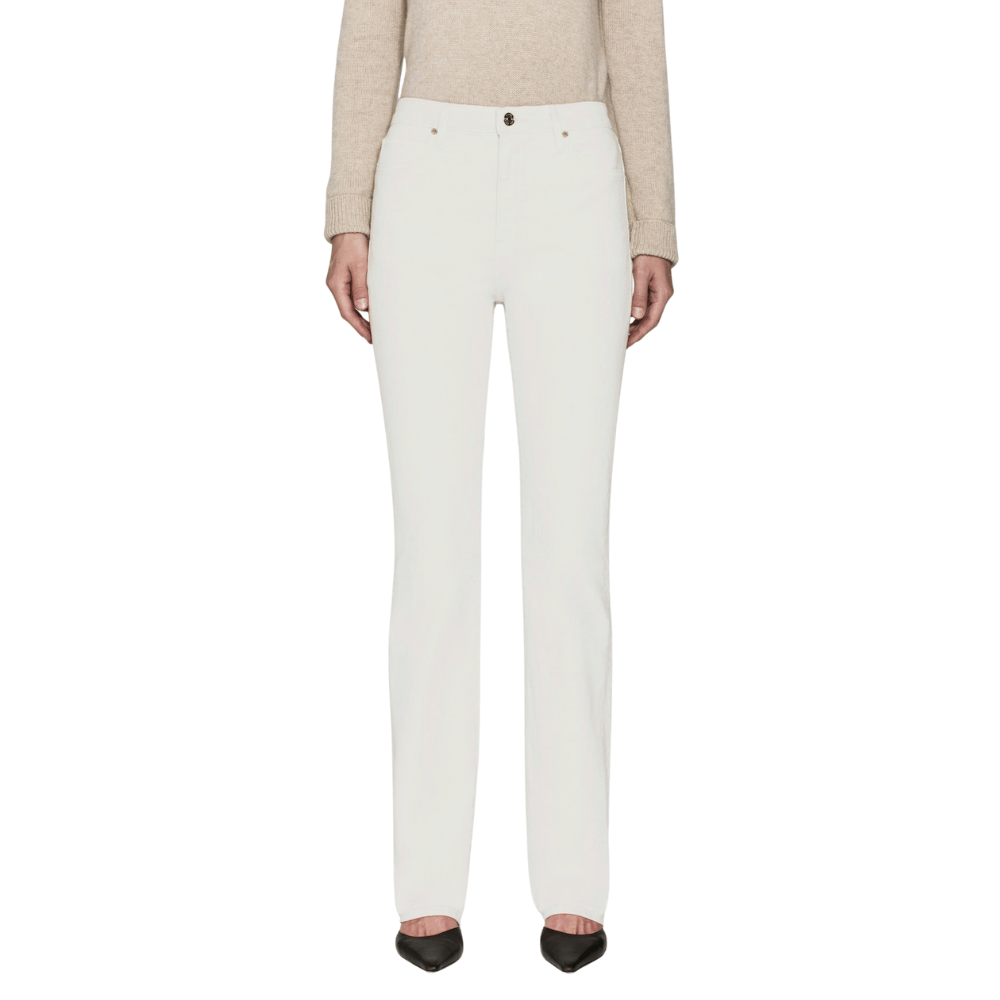 FRAME The Ruler High Rise Straight Leg Jeans in Off White FRAME DENIM Designer fashion shop online and in store High End fashion boutique Sydney Australia Riada Concept