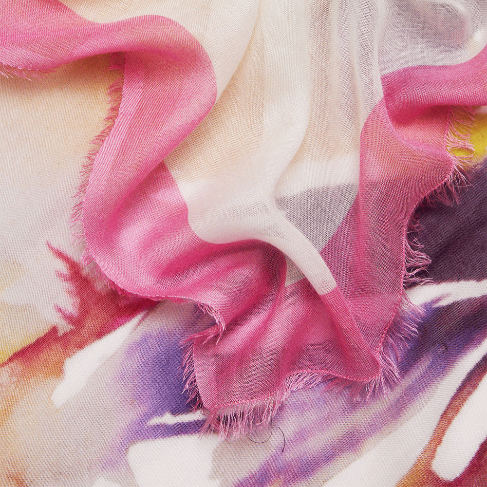 Faliero Sarti Helena Floral Modal Silk Stole in Pink – International designer fashion boutique Australia Riada Concept Woollahra