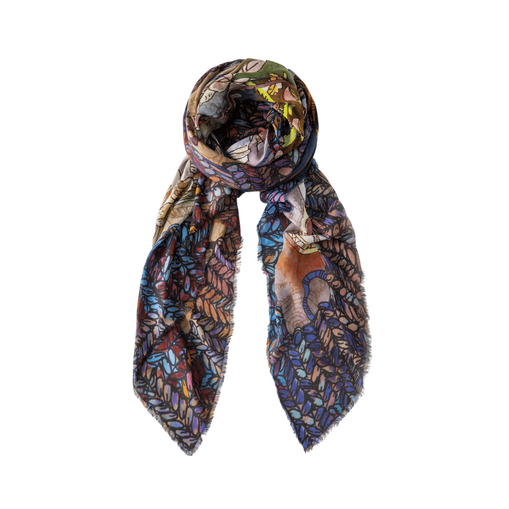 Faliero Sarti Illustrated Foulard Scarf in Seasons Shop the latest Faliero Sarti Scarves collections; printed, stylish scarfs in luxe fabrics made in Italy. Shop online & in store at Riada Concept.