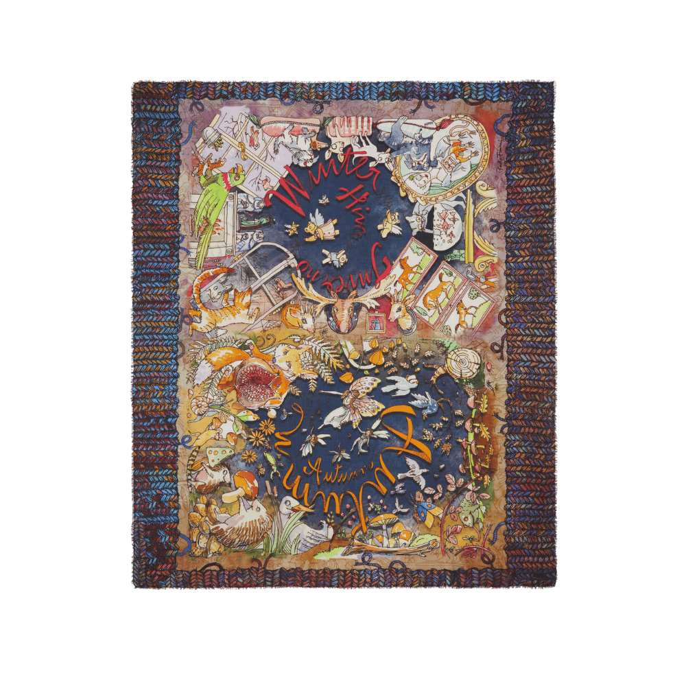 Faliero Sarti Illustrated Foulard Scarf in Seasons Shop the latest Faliero Sarti Scarves collections; printed, stylish scarfs in luxe fabrics made in Italy. Shop online & in store at Riada Concept.