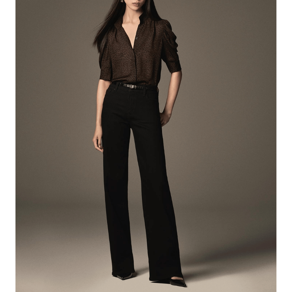 FRAME Leopard Gillian Top in Dark Brown FRAME DENIM Designer fashion shop online and in store High End fashion boutique Sydney Australia Riada Concept