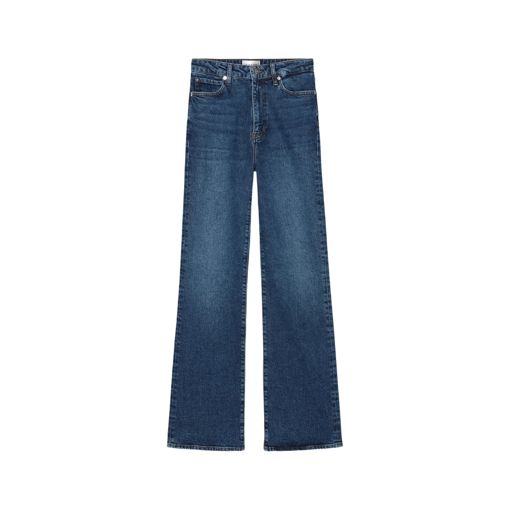 FRAME The Arrow High-Rise Straight Jeans in Rival Blue FRAME DENIM Designer fashion shop online and in store High End fashion boutique Sydney Australia Riada Concept