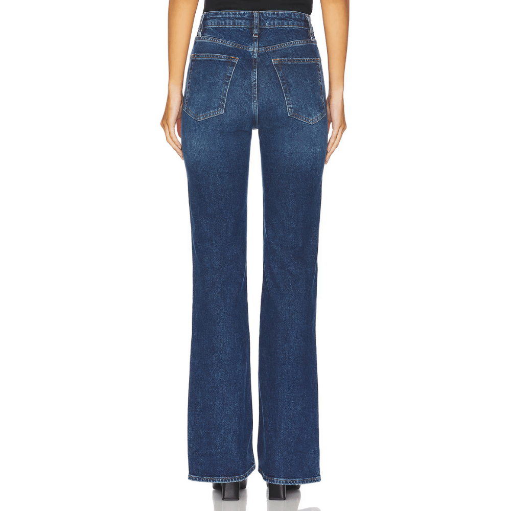FRAME The Arrow High-Rise Straight Jeans in Rival Blue FRAME DENIM Designer fashion shop online and in store High End fashion boutique Sydney Australia Riada Concept