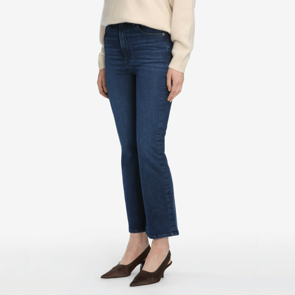 FRAME The Reboot Crop High Rise Bootcut Jeans in Trick FRAME DENIM Designer fashion shop online and in store High End fashion boutique Sydney Australia Riada Concept