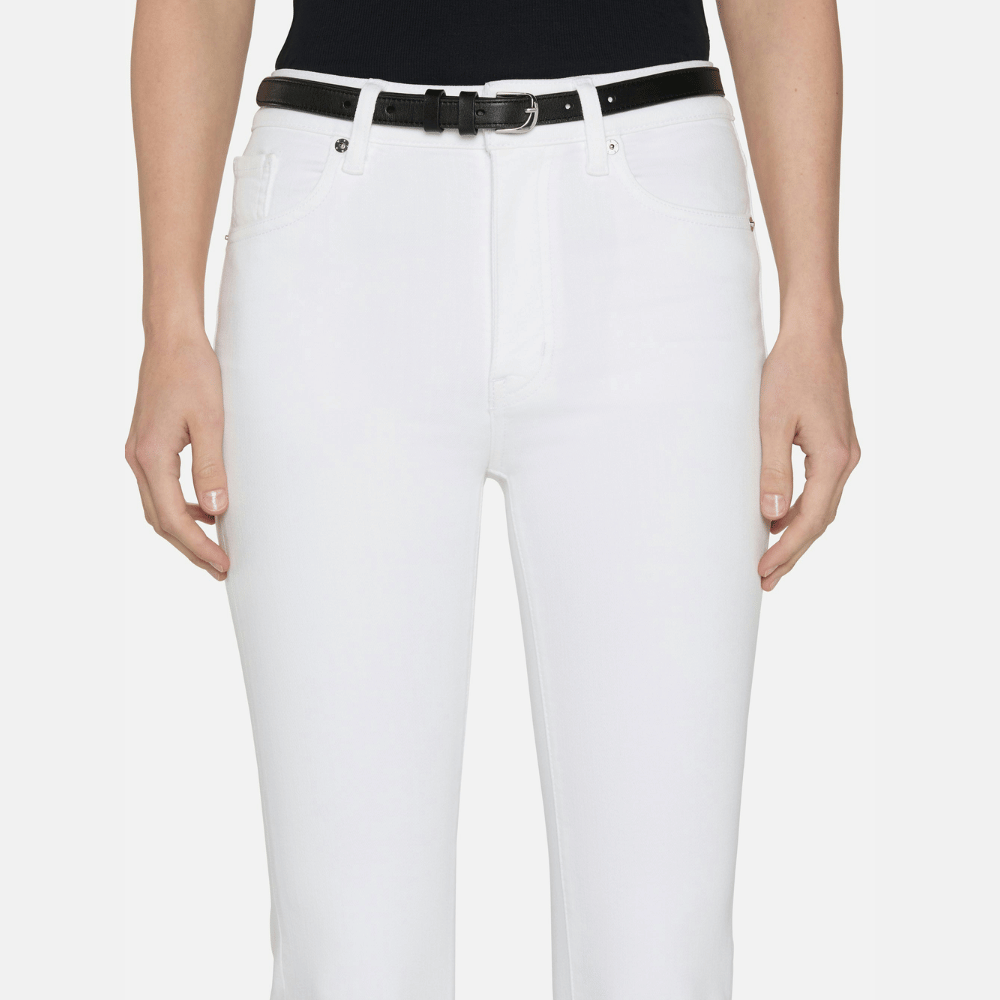 FRAME The Reboot Crop High Rise Bootcut Jeans in White FRAME DENIM Designer fashion shop online and in store High End fashion boutique Sydney Australia Riada Concept