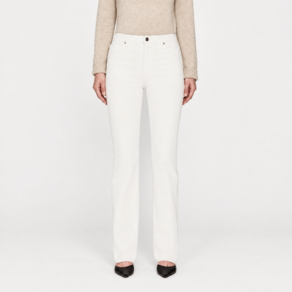 FRAME The Ruler Jeans in Au Natural Clean at Riada Concept. High-rise full-length straight jeans in soft comfort-stretch denim - front view
