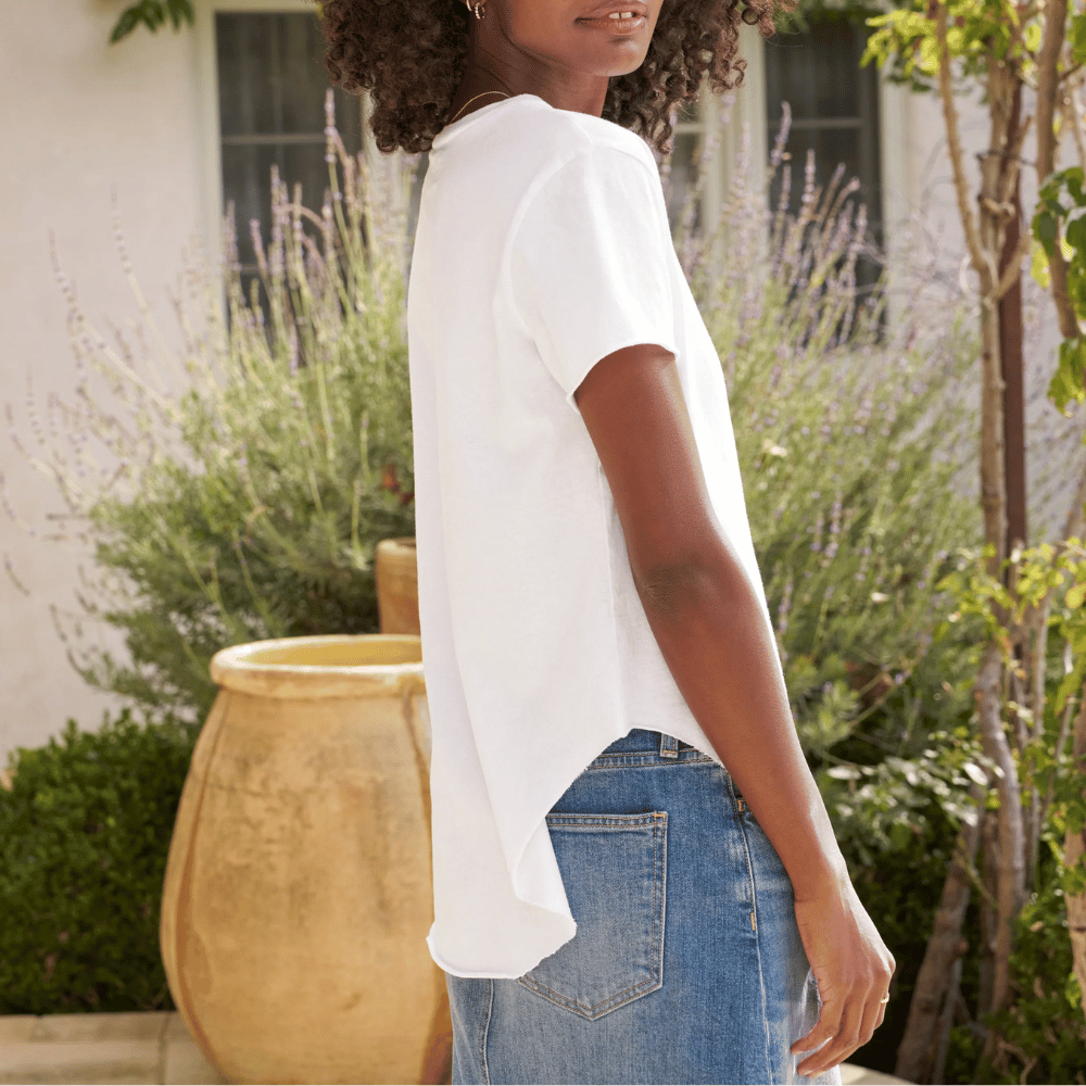 Frank & Eileen Theo Perfect Vintage Jersey Tee in White. International designer fashion boutique Australia Riada Concept Woollahra