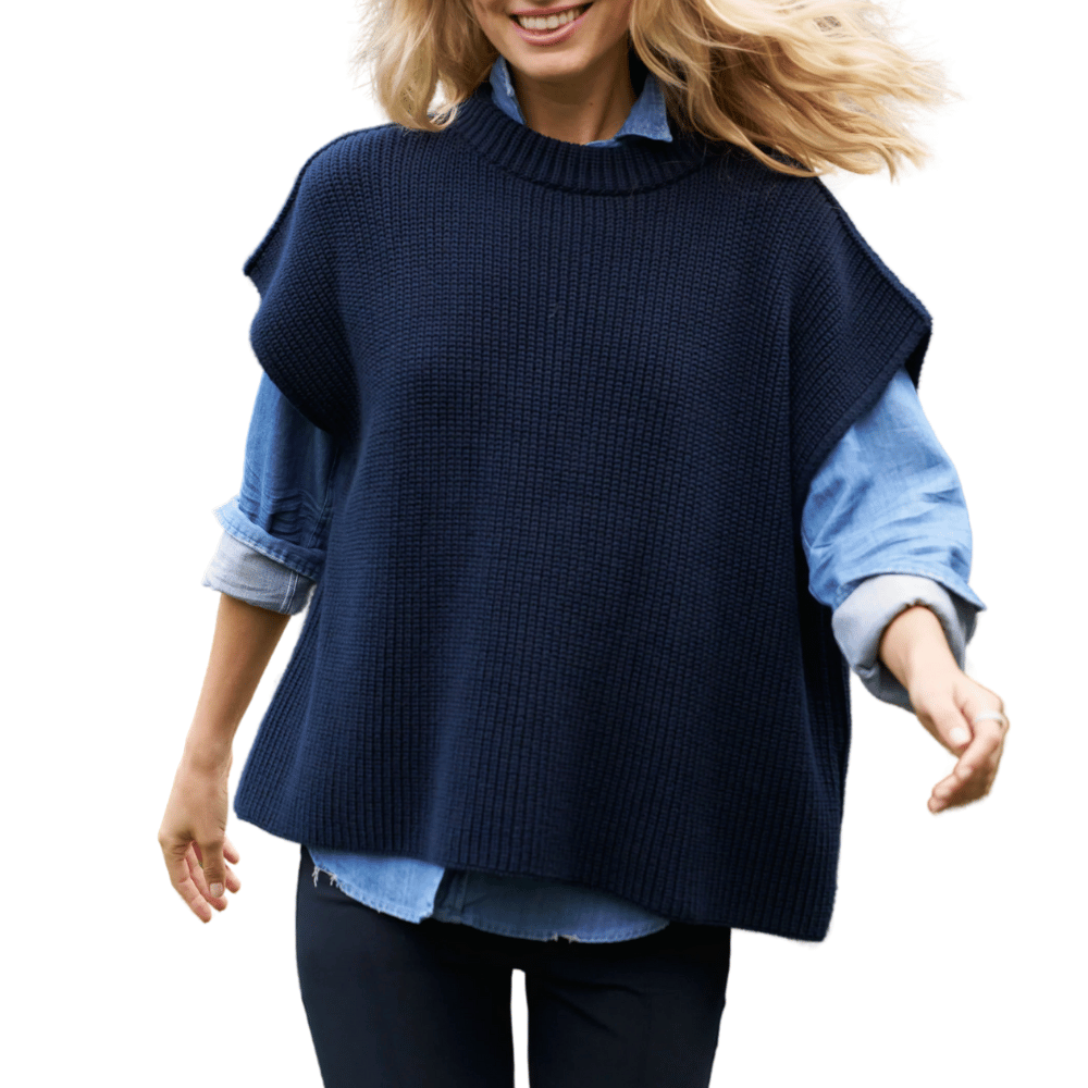 Frank & Eileen Montecito Sweater Vest in Navy Shop Frank & Eileen online in Australia at Riada Concept – official stockist of Frank & Eileen shirts, dresses, and linen pants. Discover timeless, premium women's fashion with fast shipping from Sydney.