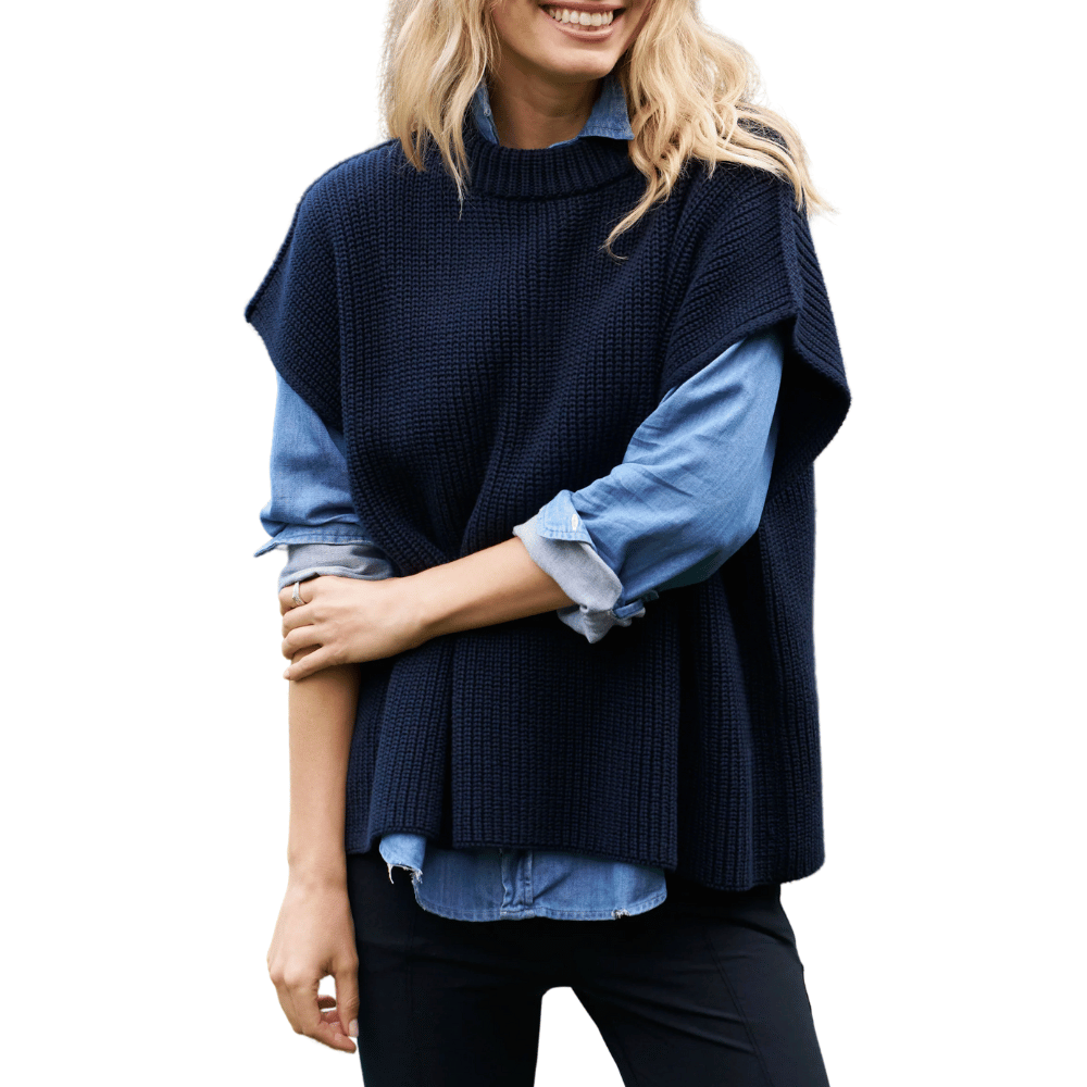Frank & Eileen Montecito Sweater Vest in Navy Shop Frank & Eileen online in Australia at Riada Concept – official stockist of Frank & Eileen shirts, dresses, and linen pants. Discover timeless, premium women's fashion with fast shipping from Sydney.