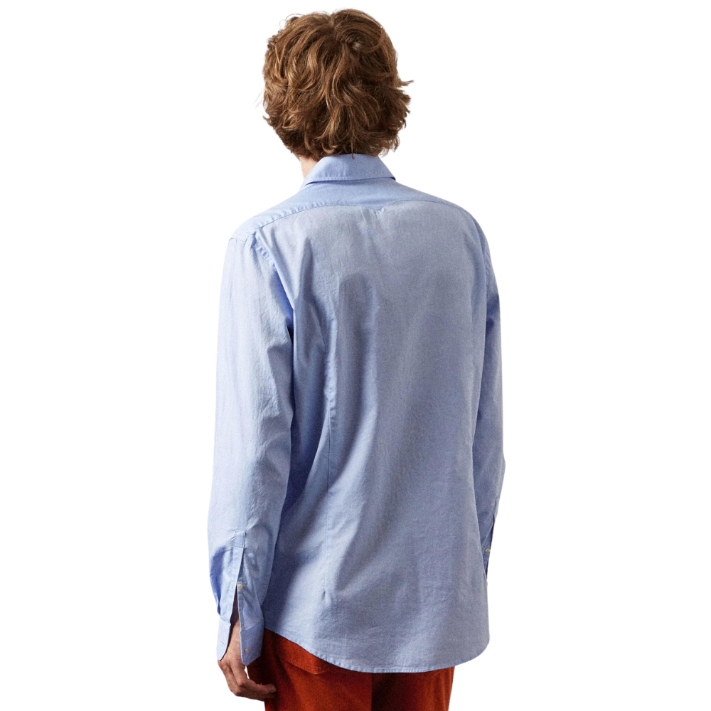Genova Classic Cotton Shirt in Azzurro