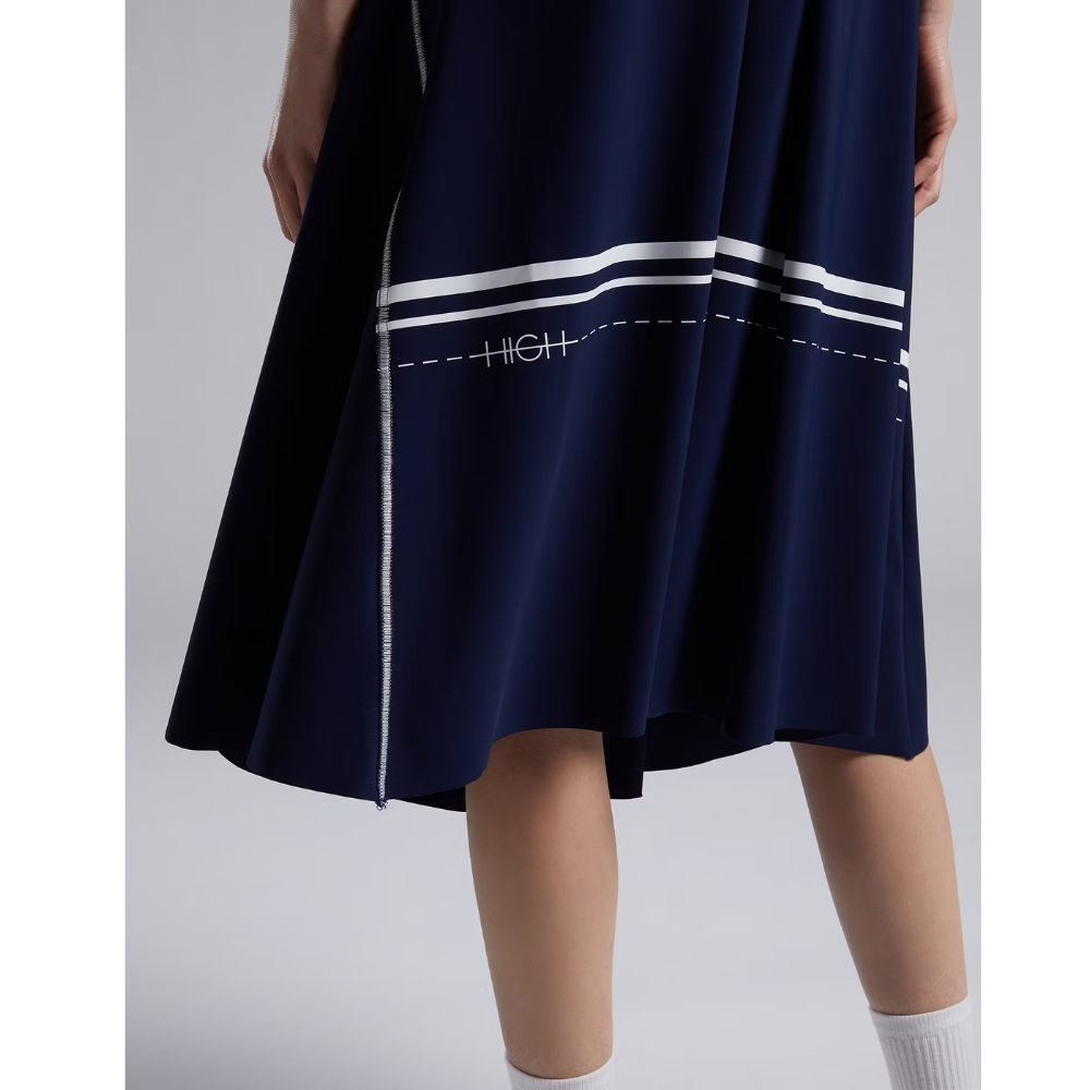 Dress Challenge in Navy Print