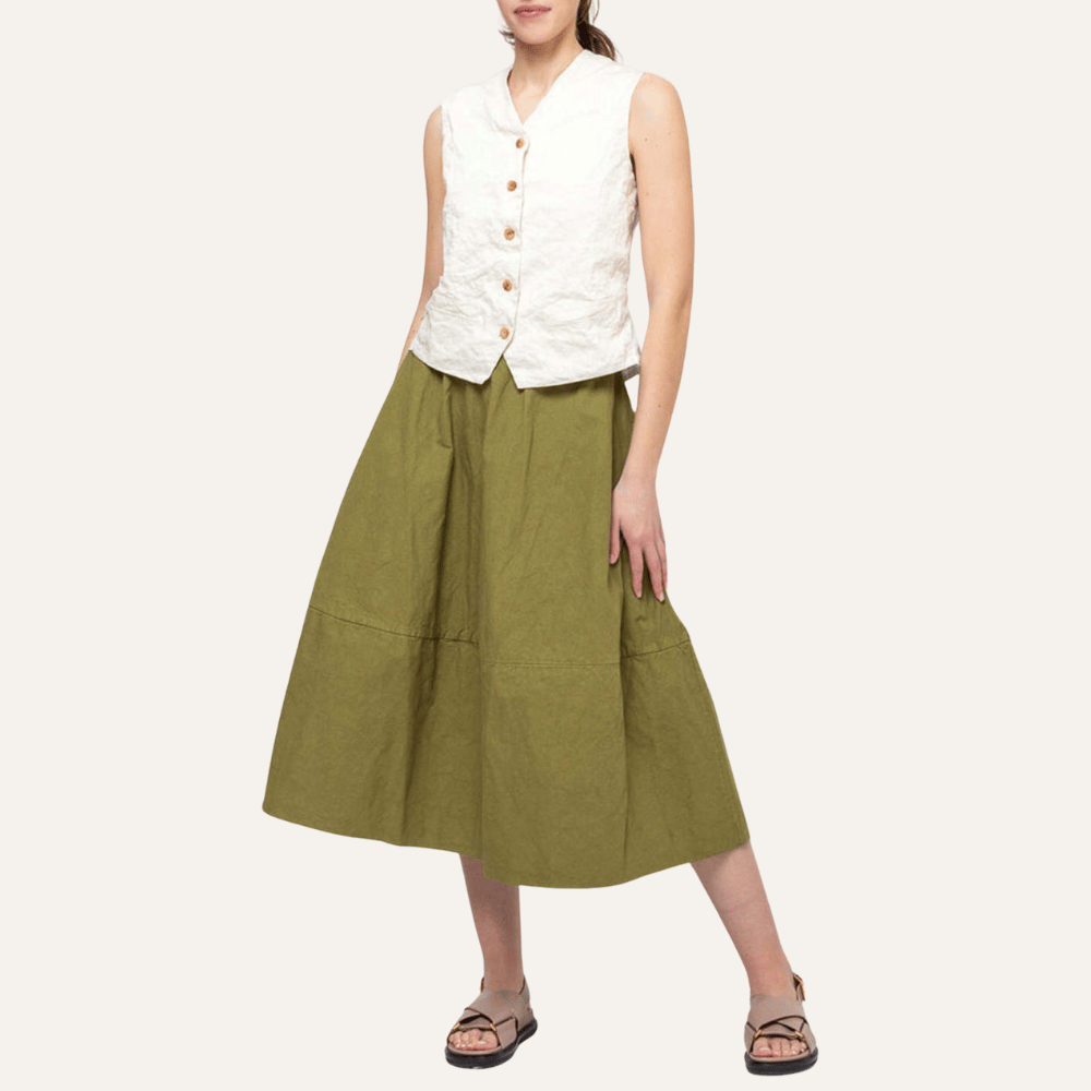 H+ Hannoh Wessel Gertrud Gilet Vest in Natural Beige – International designer fashion boutique Australia Riada Concept Woollahra